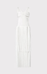 STRAPPY FRINGE GOWN WITH CUT OUT