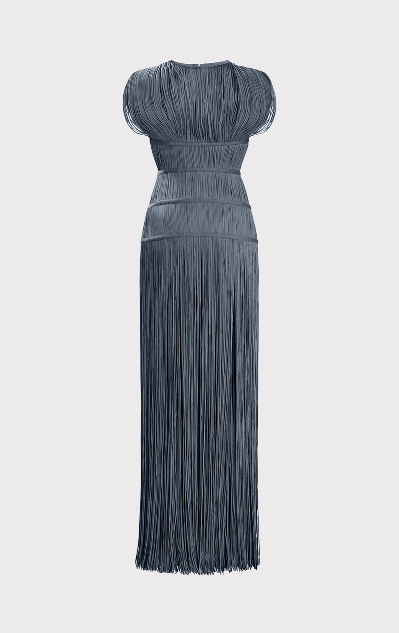 BANDED FRINGE GOWN