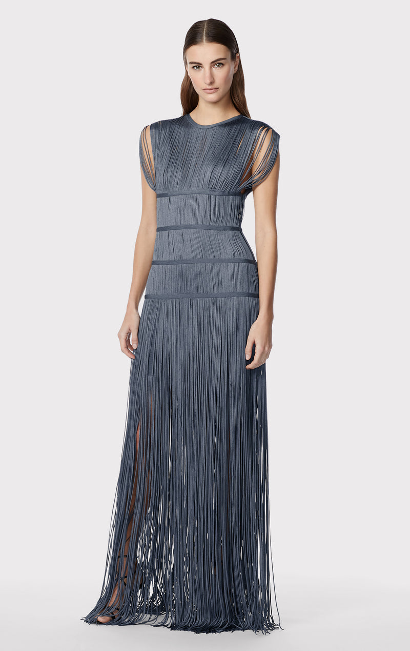 BANDED FRINGE GOWN