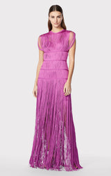 BANDED FRINGE GOWN