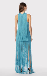 RACER SHEER FRINGE GOWN