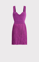 FRINGE OTTOMAN SWEETHEART MINI DRESS