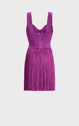 FRINGE OTTOMAN SWEETHEART MINI DRESS