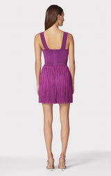 FRINGE OTTOMAN SWEETHEART MINI DRESS