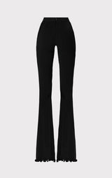RIBBED PANTS W/ RUFFLED HEM