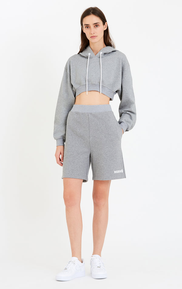 cropped hooded sweatshirt