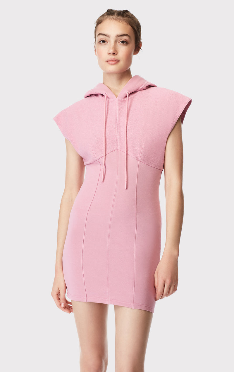 paneled hooded mini dress HERV L GER