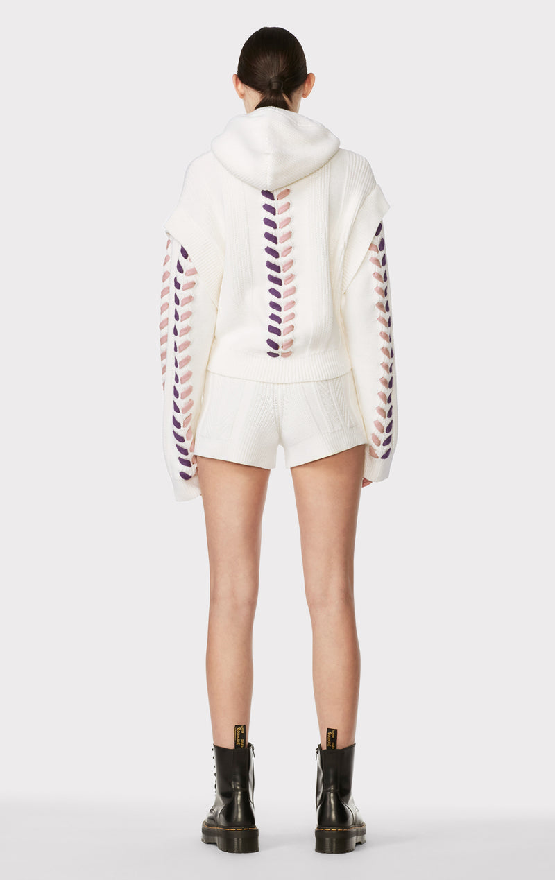 HOODED SWEATER WITH LACING