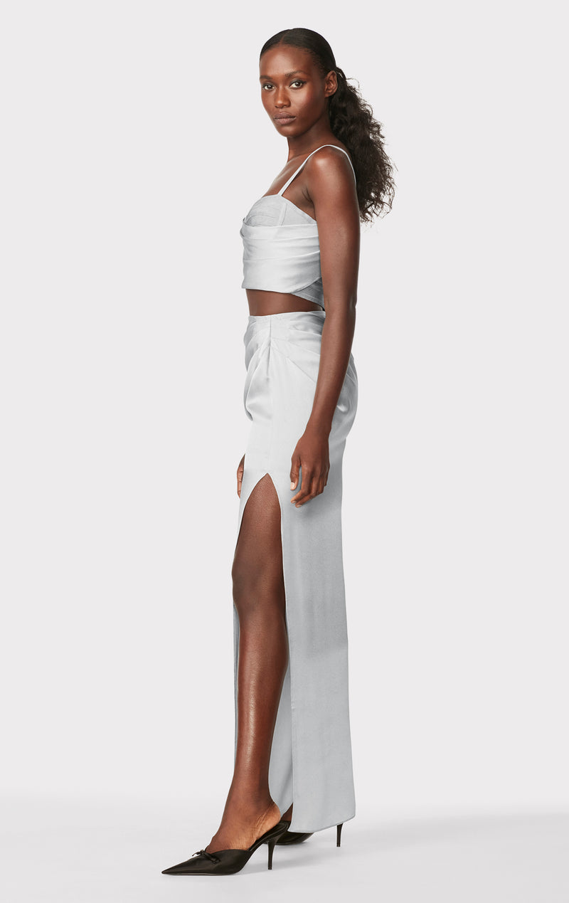 HERVÉ LÉGER X LAW ROACH Draped Asymmetrical Maxi Skirt