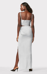 HERVÉ LÉGER X LAW ROACH Draped Asymmetrical Maxi Skirt