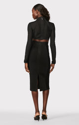 HERVÉ LÉGER X LAW ROACH RIBBON EMBROIDERED MIDI SKIRT