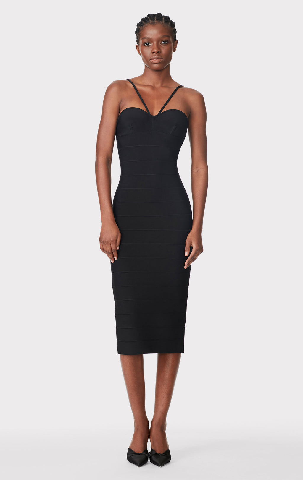 ICON STRAPPY SWEETHEART MIDI DRESS – HERVÉ LÉGER