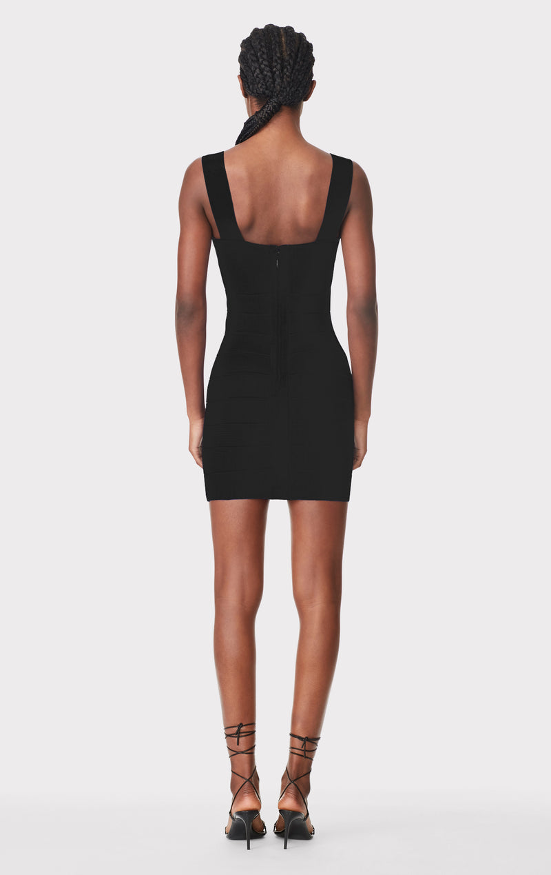 Icon Strappy Sweetheart Mini Dress - Black, L, by Herve Leger Icon Strappy Sweetheart Mini Dress - Black, L, by Herve Leger