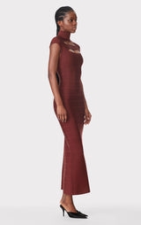 ICON CAP SLEEVE CUT-OUT GOWN