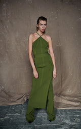 VARIEGATED RIB STRAPPY GOWN