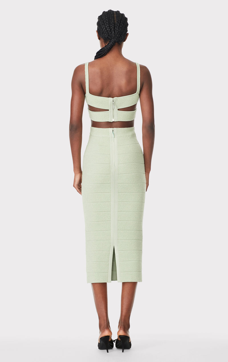 MOHAIR DOUBLE KNIT MIDI SKIRT