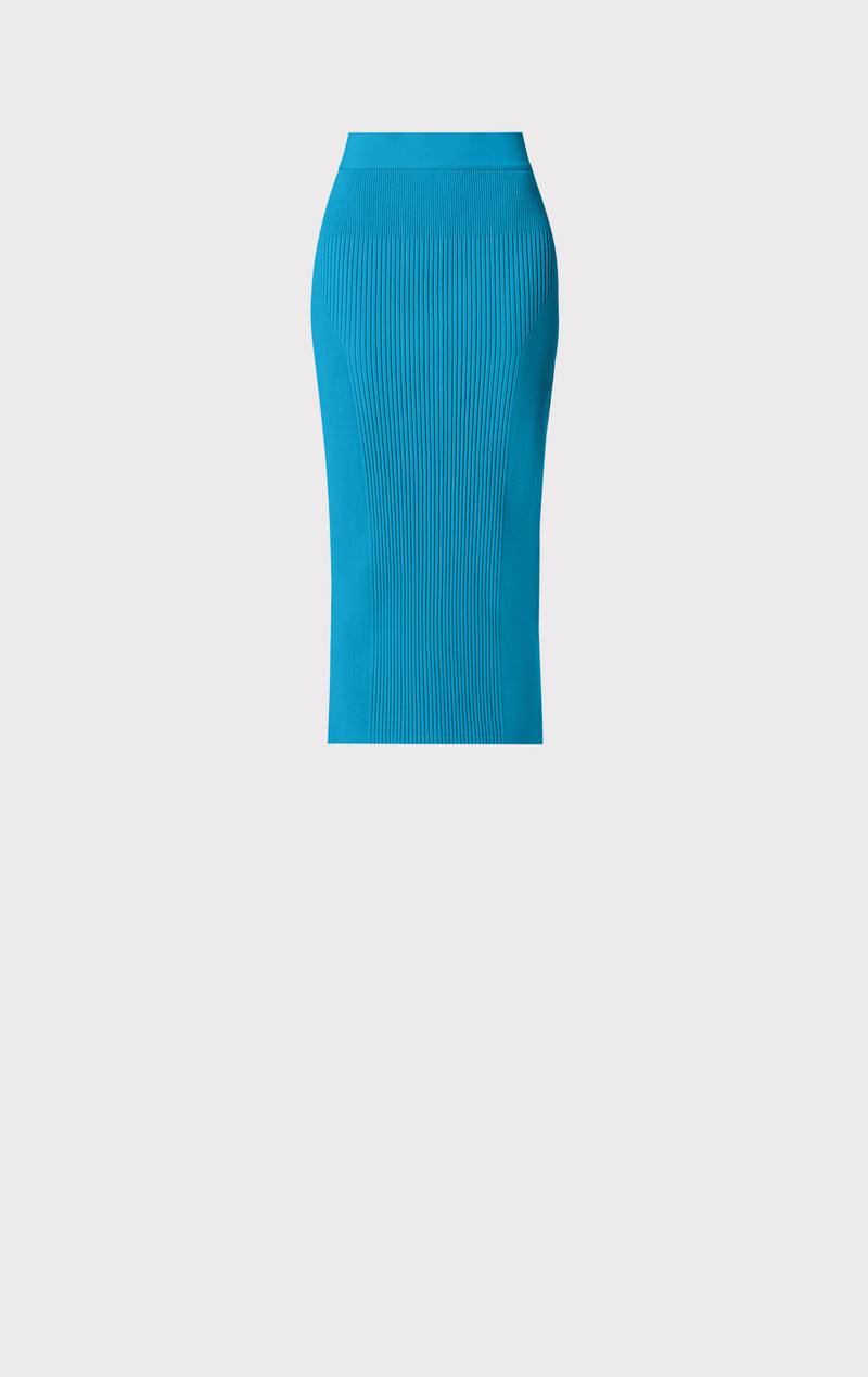 MIXED RIB MIDI SKIRT