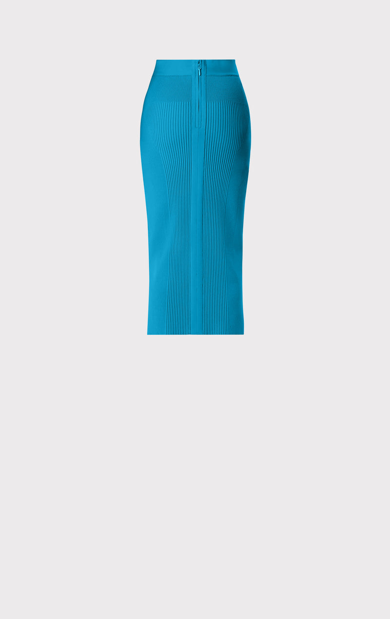 MIXED RIB MIDI SKIRT
