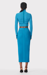 MIXED RIB MIDI SKIRT