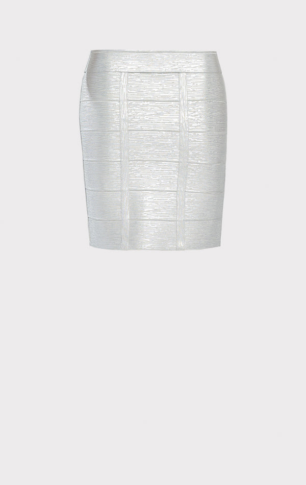 high waisted bandage pencil skirt foil