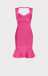 SWEETHEART FLARE BANDAGE DRESS