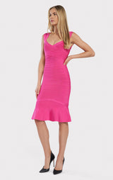 SWEETHEART FLARE BANDAGE DRESS