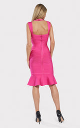 SWEETHEART FLARE BANDAGE DRESS