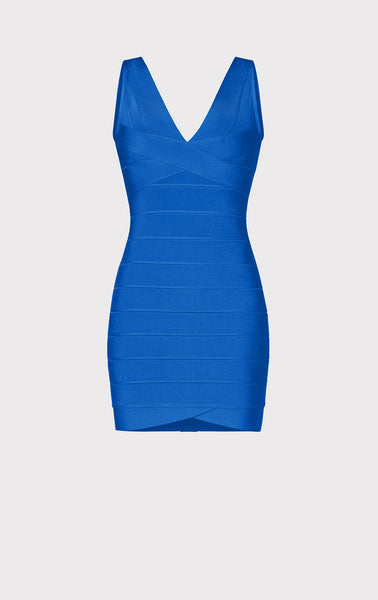 v neck mini bandage dress