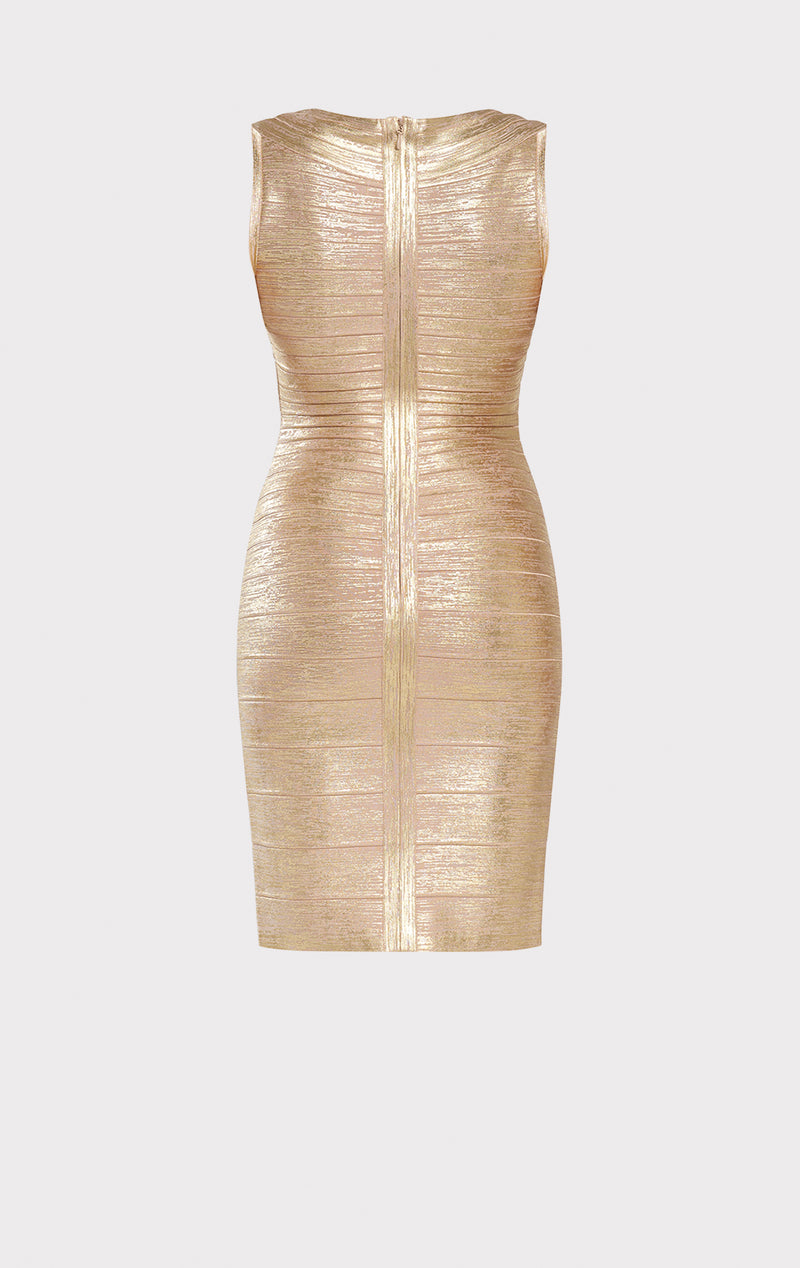 scoop neck bandage foil dress HERV LGER scoop neck bandage foil dress HERV LGER