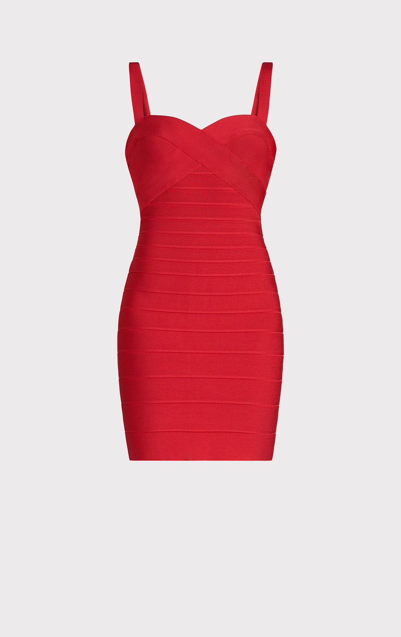 Mini dress Herve Leger Red size S International in Polyester - 40318292