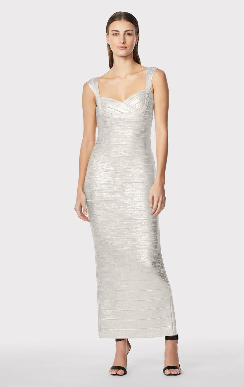 SWEETHEART BANDED FOIL GOWN