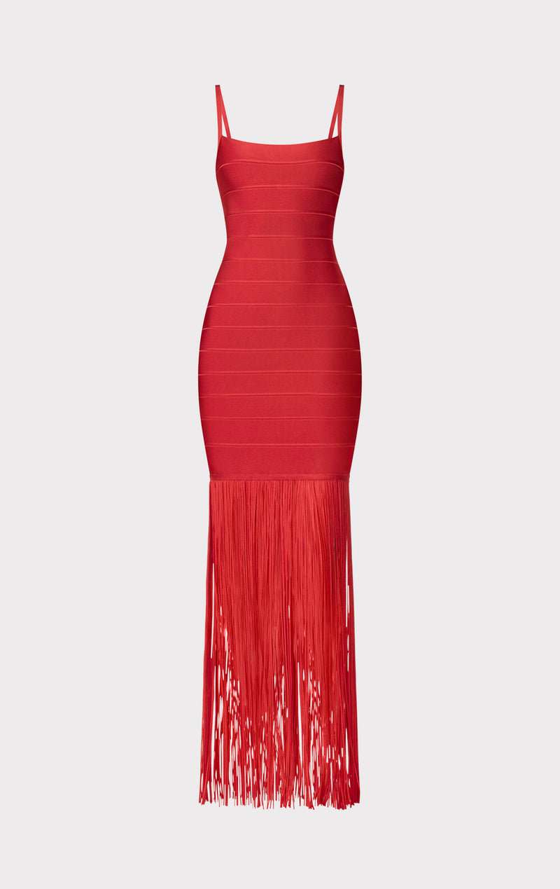 Dress Hire: HERVE LEGER - Scoop Neck Gown Red | Designer Dress Hire Perth |  Little Borrowed Dress | LBD