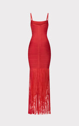 BANDED FRINGE GOWN