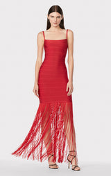 BANDED FRINGE GOWN