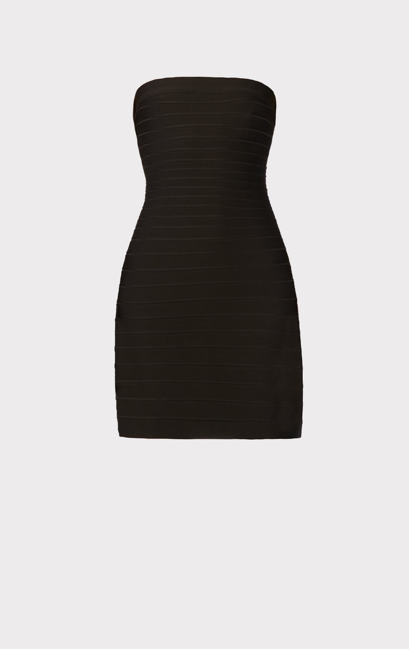 herve leger black sequin bandage dress Herve Leger Sequin Strapless Midi Dress - Black - 5% Off