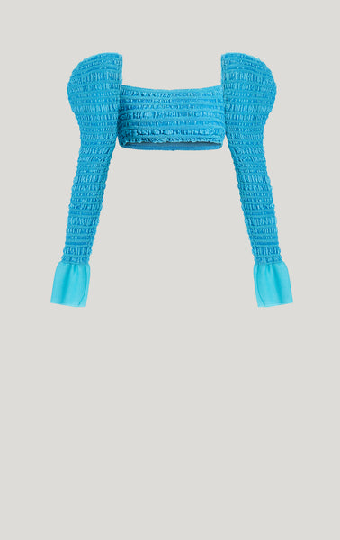 Textured Stitch Strong Shoulder Top