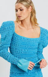 Textured Stitch Strong Shoulder Full Top