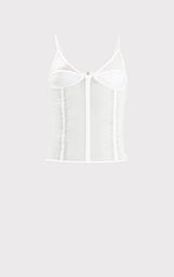 SHEER INTARSIA BUSTIER TOP