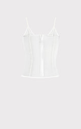 SHEER INTARSIA BUSTIER TOP