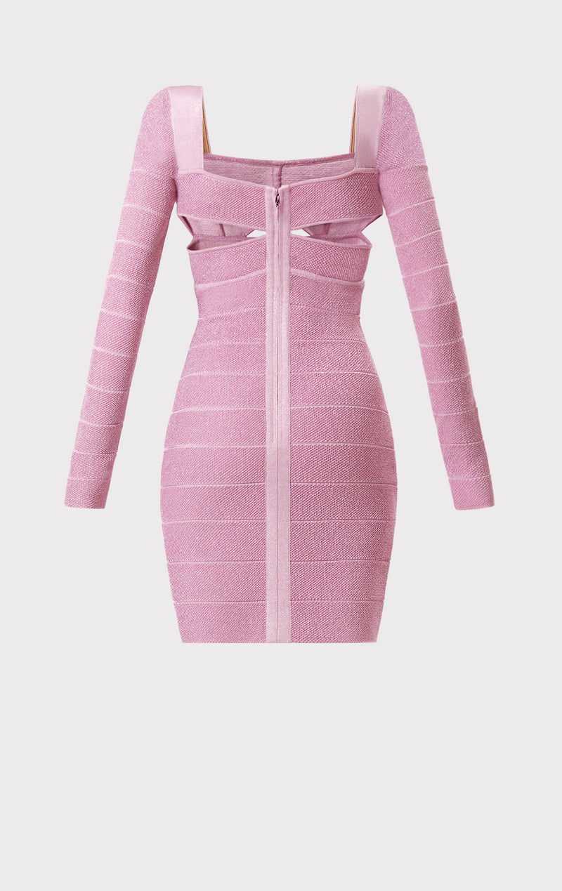 Textured Lurex Cutout Mini Dress