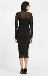 SHEER VARIEGATED RIB MIDI SKIRT