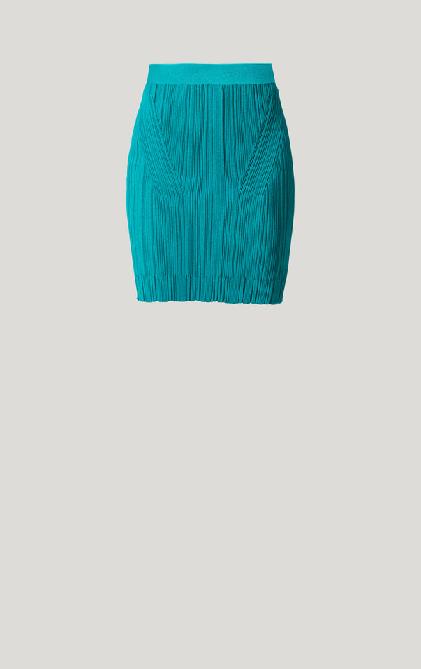 Transparent Ribbed Mini Skirt
