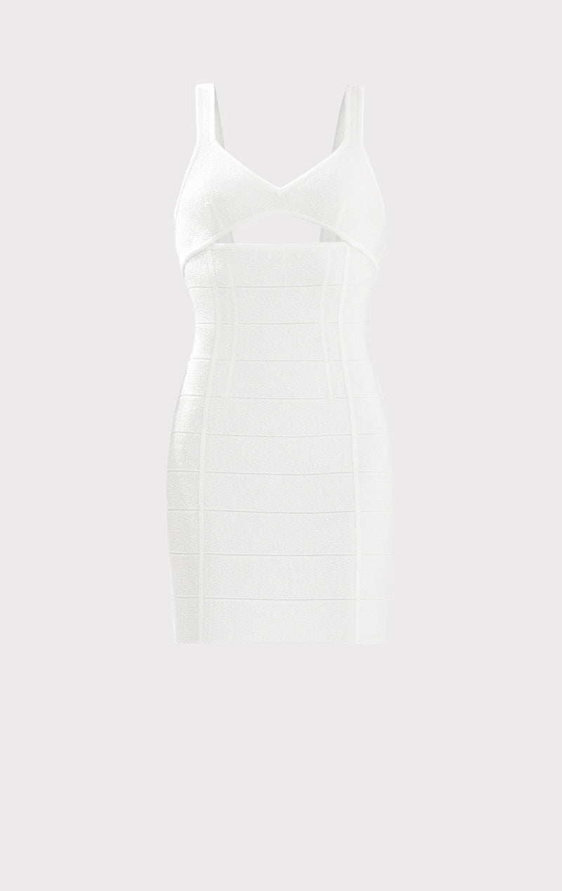 TEXTURED CUT OUT MINI DRESS