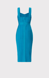 RIBBED POINTELLE MIDI DRESS